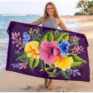New Deisgn Rayon Sarong Hand Painted Flower Design Handmade In Bali